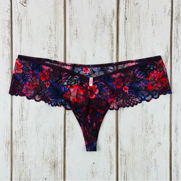VS PINK Extra Low Rise Cheekster Thong Large Tropical Print - Picture 4 of 7